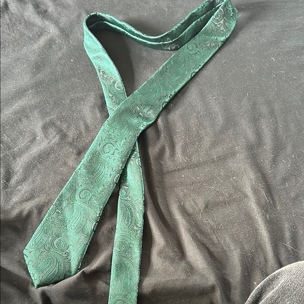 Elegant Green Paisley Men's Tie